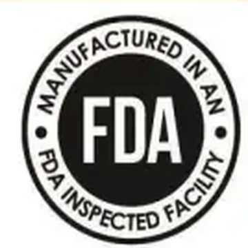 Manufactured in an FDA inspected facility badge